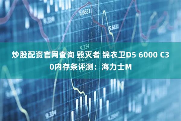炒股配资官网查询 毁灭者 锦衣卫D5 6000 C30内存条评测：海力士M
